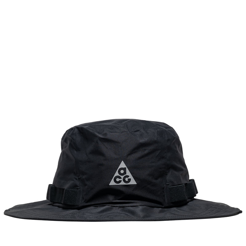Nike ACG Apex Bucket Hat - Black/Reflective Silver Waterproof Sun Hat for Hiking, Camping & Outdoor Adventures