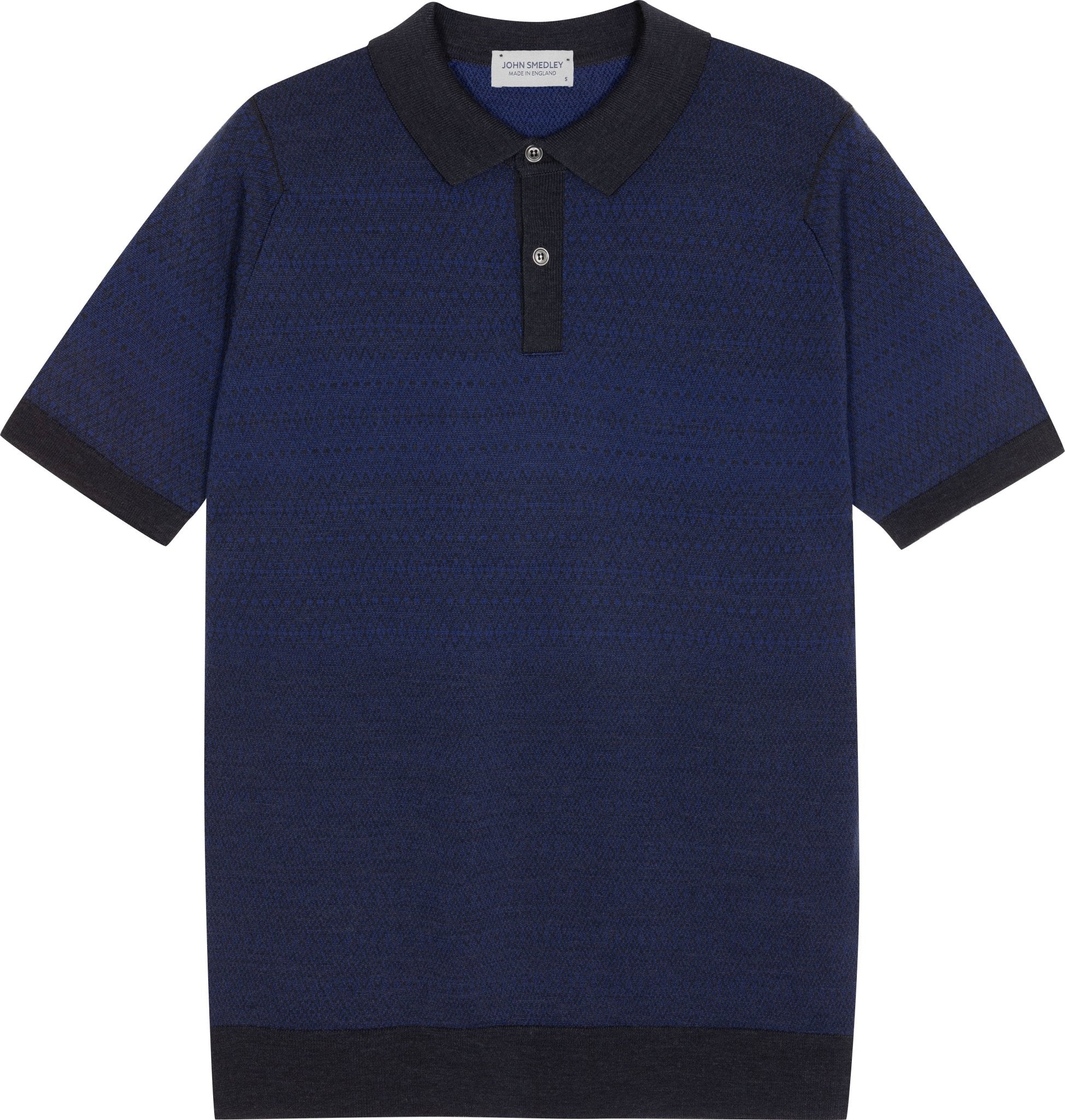 Premium Extra Fine Merino Wool Polo Shirt by Henry Sartorial & John Smedley - Navy/Lapis Blue - Breathable & Soft Men's Casual Wear for Office, Golf & Smart Casual Outings