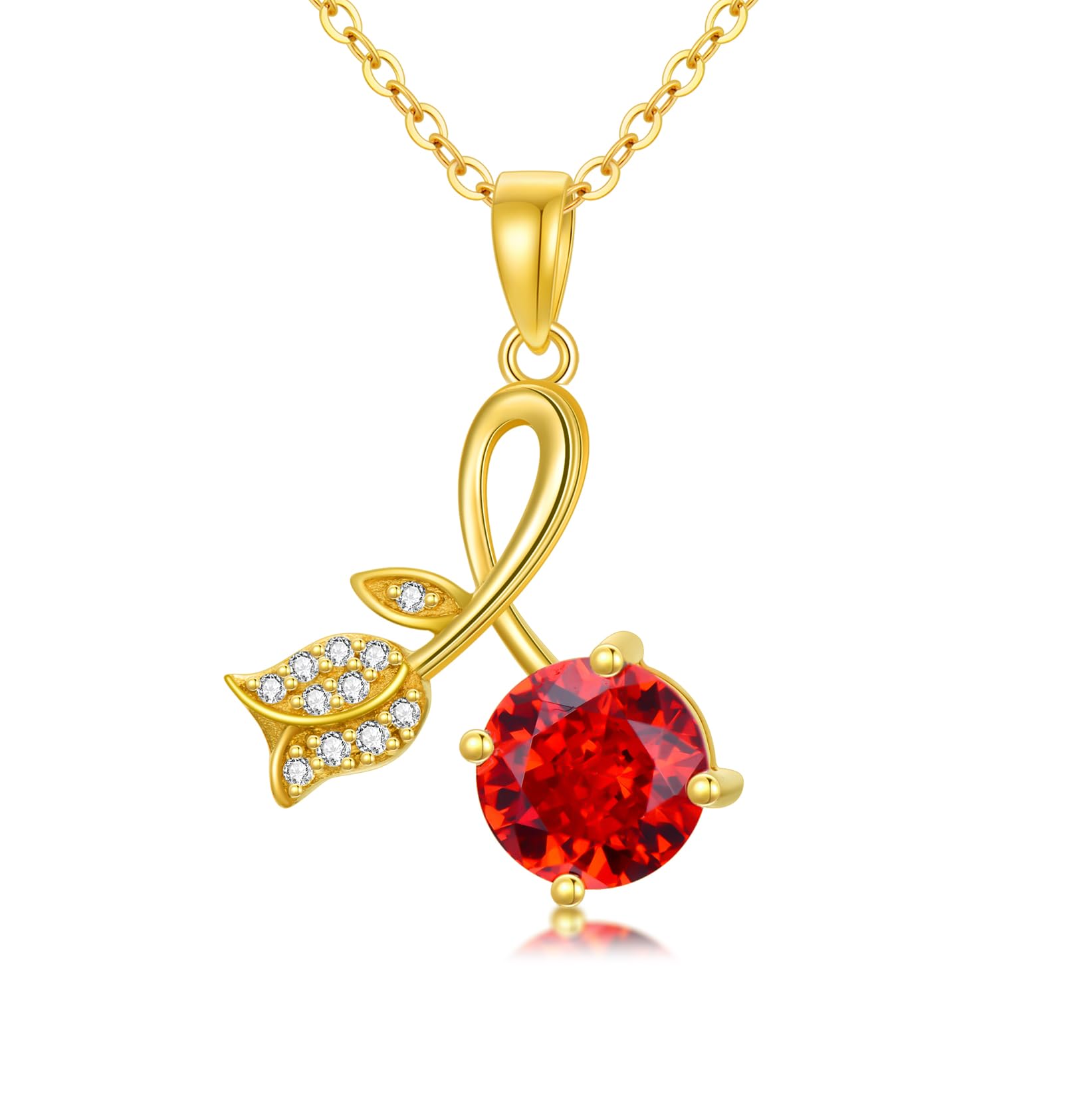 14K Solid Yellow Gold Rose Infinity Pendant Necklace for Women - 16+2 Inch Adjustable Chain, Elegant Jewelry Gift for Birthday, Christmas, Mother's Day - Perfect for Weddings, Anniversaries & Romantic Occasions