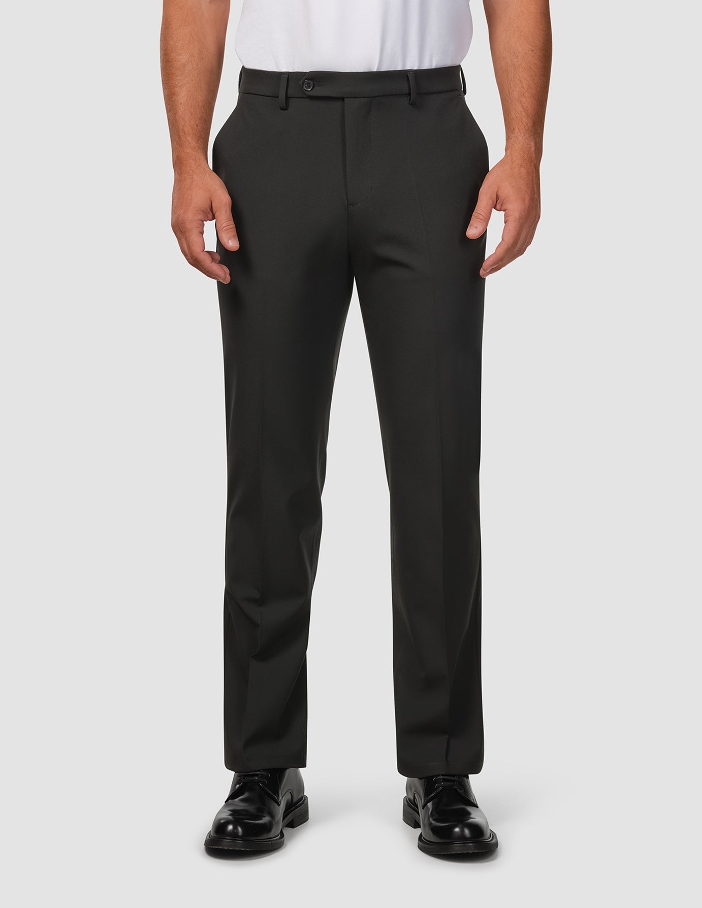 Men's Essential Suit Pants - Relaxed Fit Comfortable Dress Pants for Work & Office - Classic Black Formal Trousers for Business, Wedding & Special Occasions