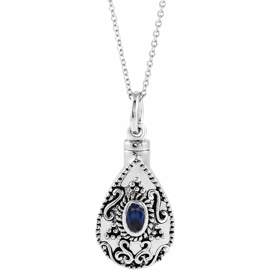 925 Sterling Silver September Birthstone Tear Drop Pendant Necklace for Women - Elegant Jewelry Gift for Birthday, Anniversary & Special Occasions