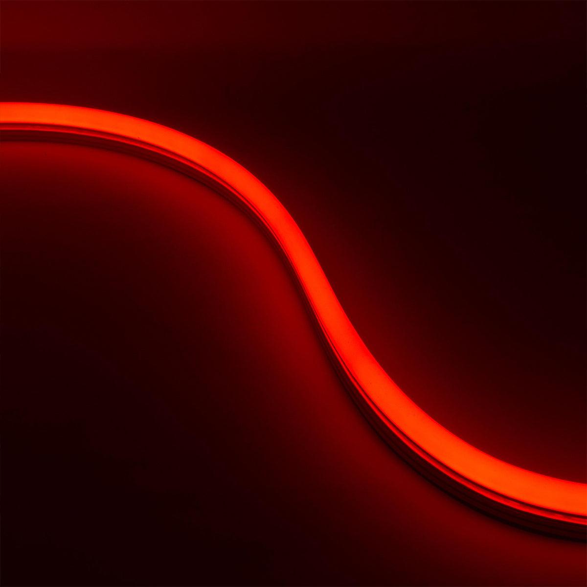 16Ft Neon Blaze Flexible LED Strip Lights - Red 24V Side Bending Rope Light for Bedroom, Bar, Party, and Home Decoration