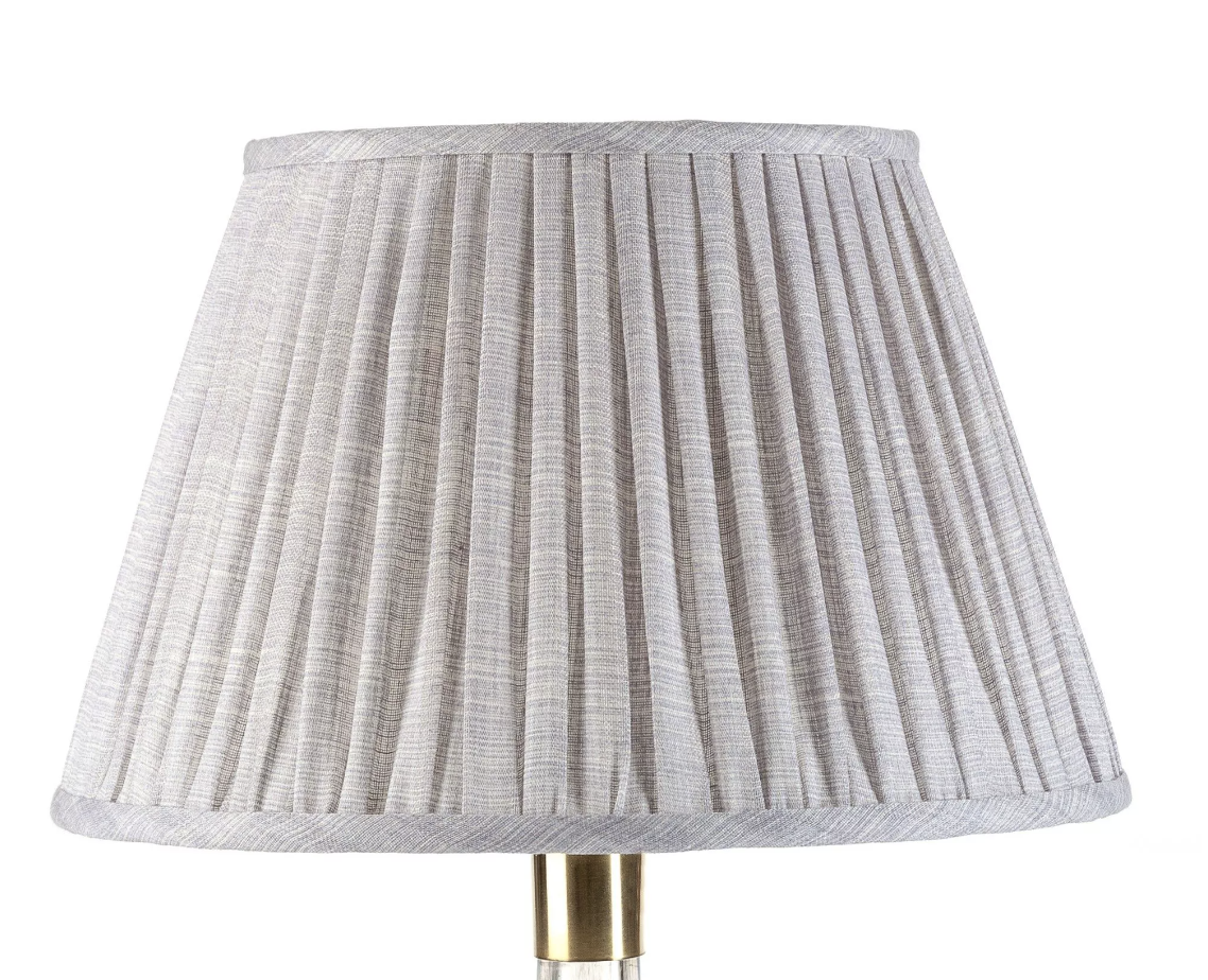 Stylish Pewter Moire Lampshade - Elegant Home Decor for Living Room, Bedroom & Office Lighting