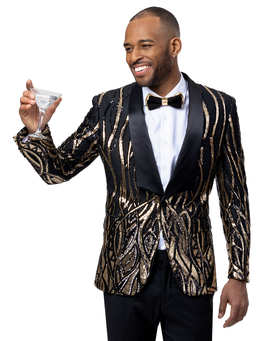 EJ Samuel Black Blazer J151 - Slim Fit Men's Formal Suit Jacket for Business, Wedding & Office Wear | Premium Wool Blend Tailored Coat