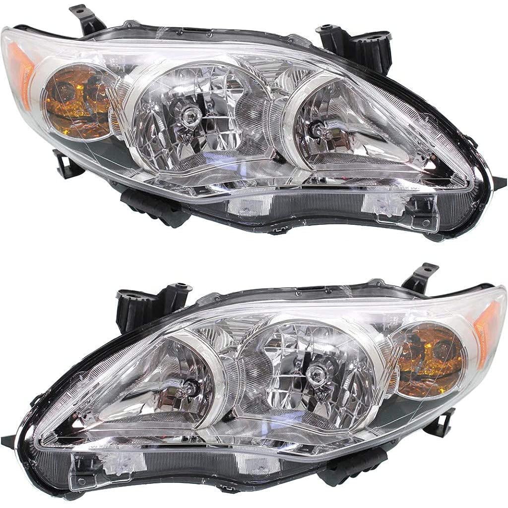 2011-2013 Toyota Corolla Headlights Pair - Driver & Passenger Side Compatible with S/XRS Models & Canada Built (Part# TO2502204 TO2503204, 81150-02B60 81110-02B60) - Perfect for Night Driving & Vehicle Restoration Projects