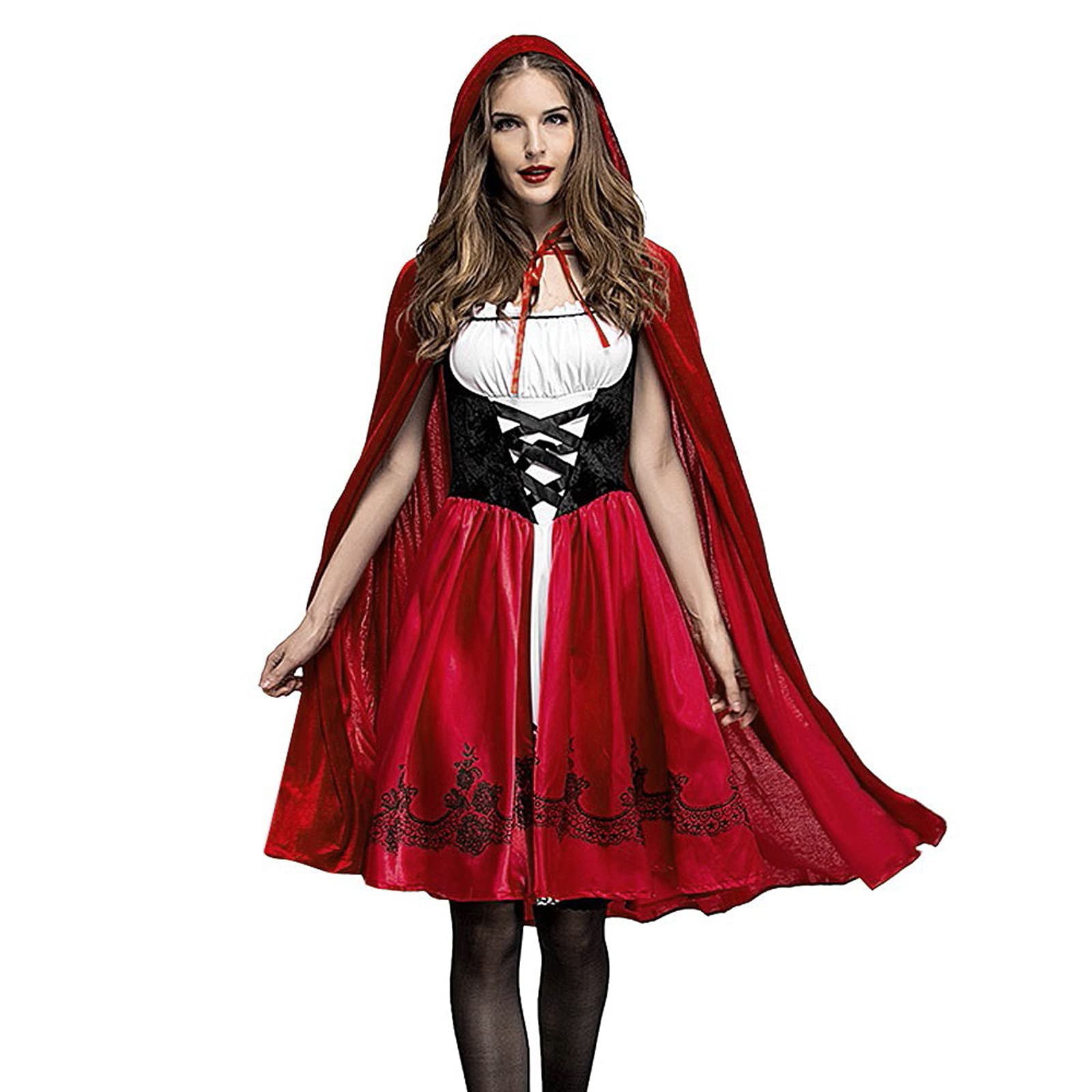 Women's Medieval Renaissance Costume - Gothic Skeleton Cosplay Dress for Halloween, Burlesque, Wedding Guest & Themed Parties | Elegant Overdress for LARP, Renaissance Fairs & Historical Reenactments