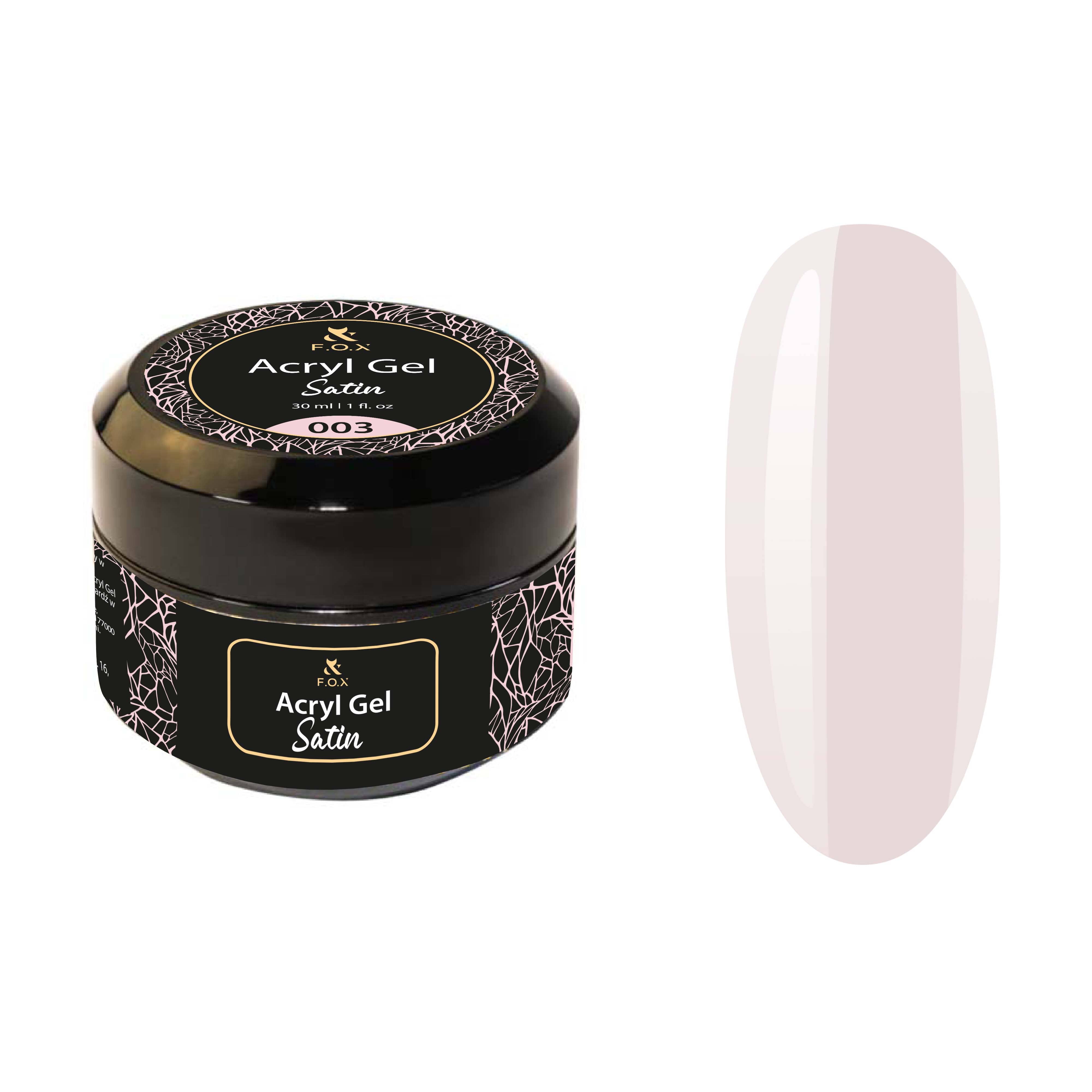F.O.X Acryl Gel Satin 003 - 30ml Professional Nail Polish for Gel Manicure & Nail Art - Perfect for Home Salon, DIY Nails & Professional Use
