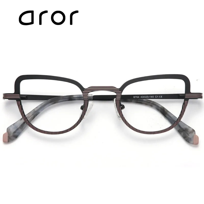 Stylish Aror Women's Full Rim Oval Cat Eye Glasses Frame 87644 - Lightweight Alloy Eyewear for Work, Reading & Fashion Accessories