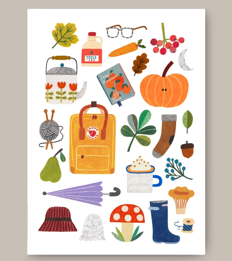 Autumn A4 Print by Daria Solak - Fall Leaves Wall Art Decor for Home, Office & Gift Giving - Perfect for Living Room, Bedroom & Seasonal Decorations