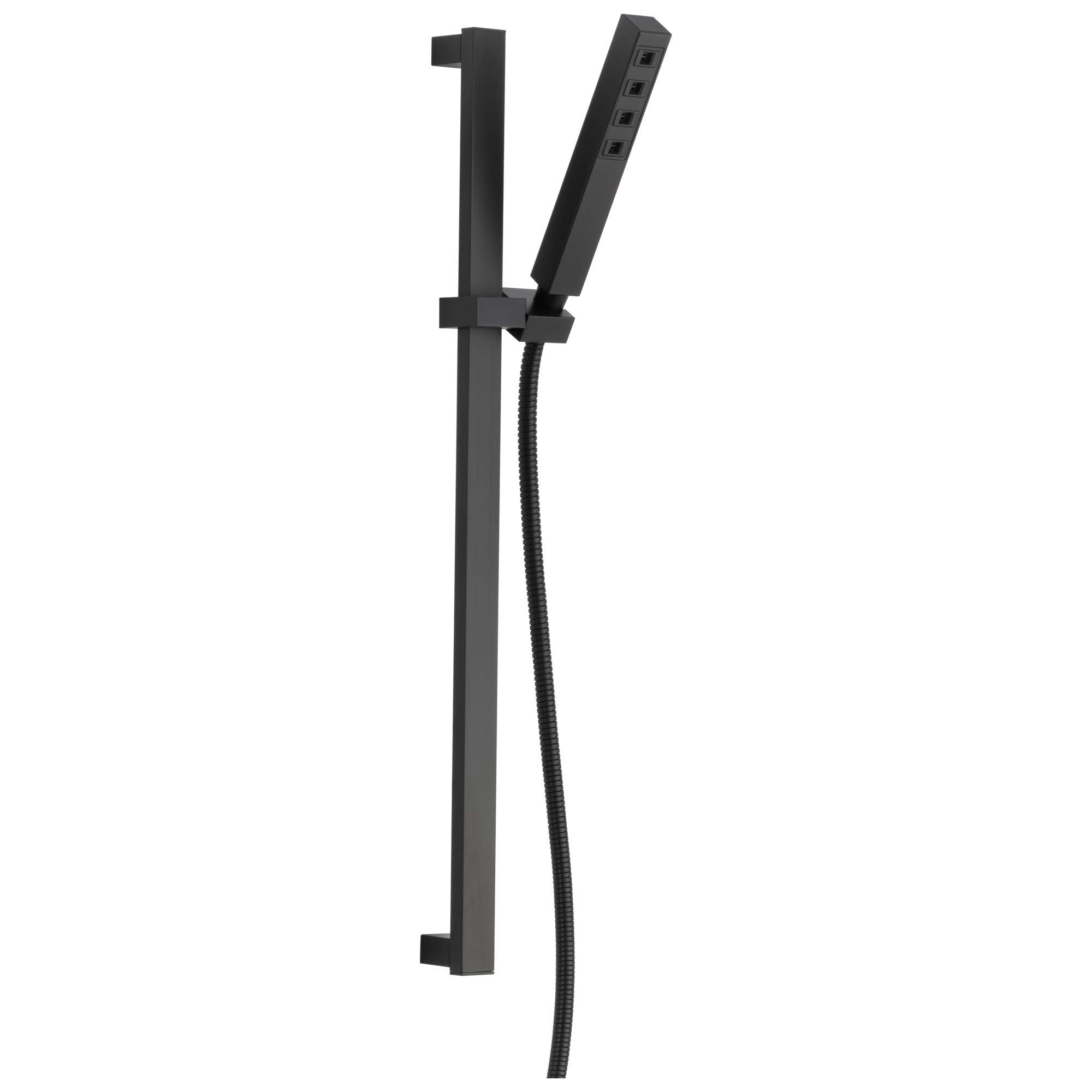 Delta Faucet H2Okinetic Single-Spray Handheld Shower Head with Slide Bar & Hose - Matte Black (Model 51567-BL) - Perfect for Bathroom Renovation & Spa-Like Shower Experience