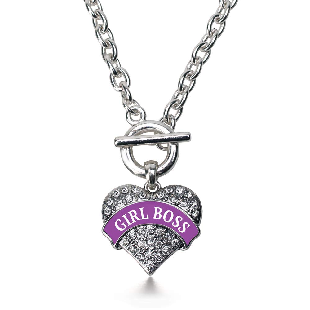 Inspired Silver - 18 Inch Sterling Silver Pave Heart Charm Necklace with Cubic Zirconia, Dainty Layering Jewelry for Women, Perfect for Valentine's Day Gifts & Everyday Elegance