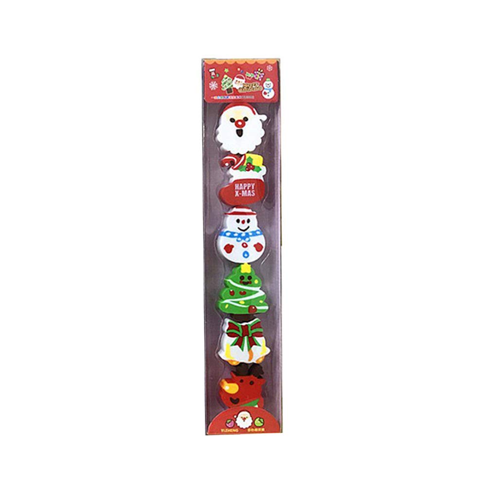 Toyvian 3 Pack Christmas Holiday Erasers - Cute Cartoon Pencil Erasers for Kids, Fun School & Office Stationery Supplies, Perfect for Xmas Party Favors, Classroom Rewards & Holiday Gifts