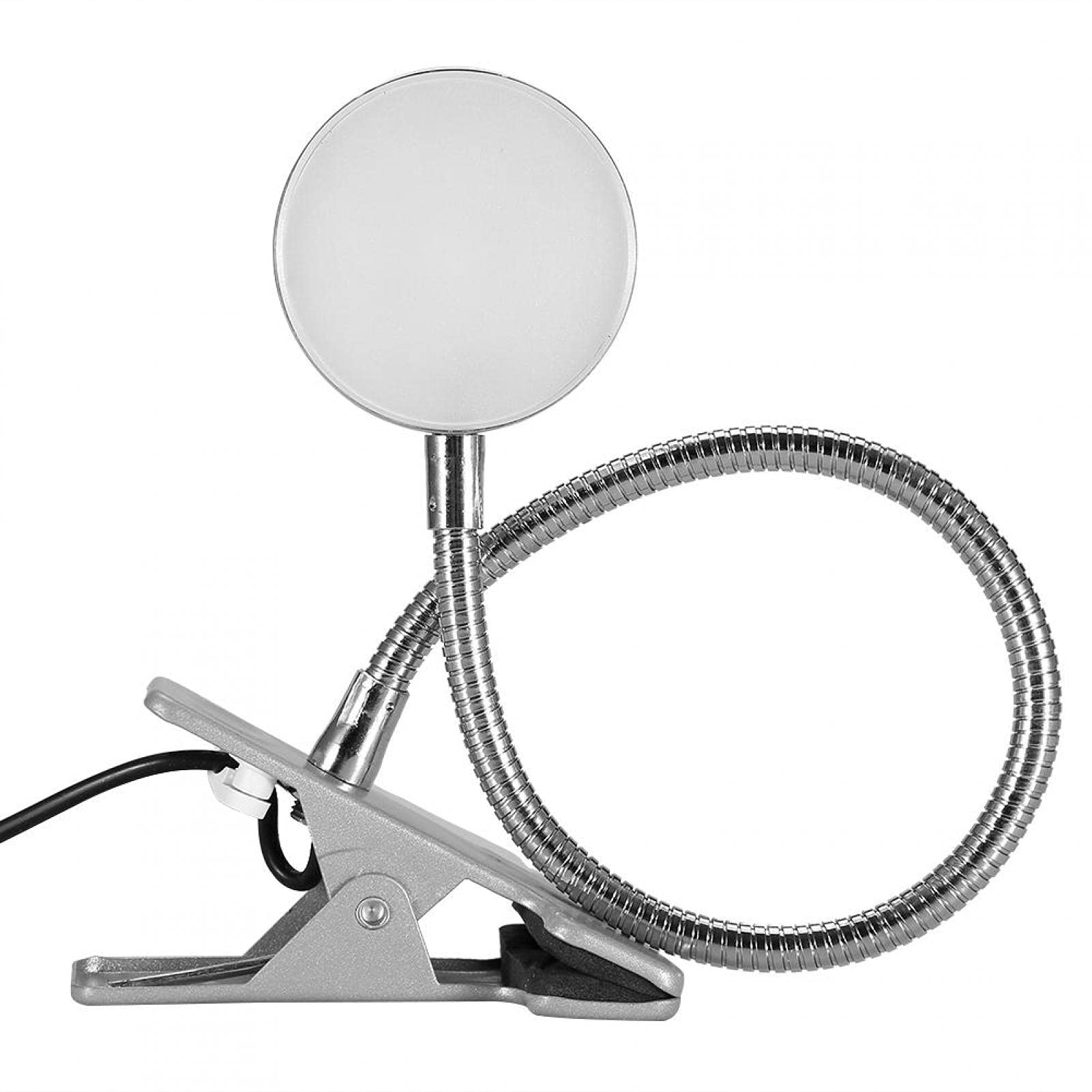 Professional LED Tattoo Clip Lamp - Adjustable 2-Color Light for Makeup, Nail Art, Eyebrow Tattoo & Reading | USB-Powered Beauty Desk Lamp (Silver) | Perfect for Home Salon, Tattoo Studio & Nighttime Reading