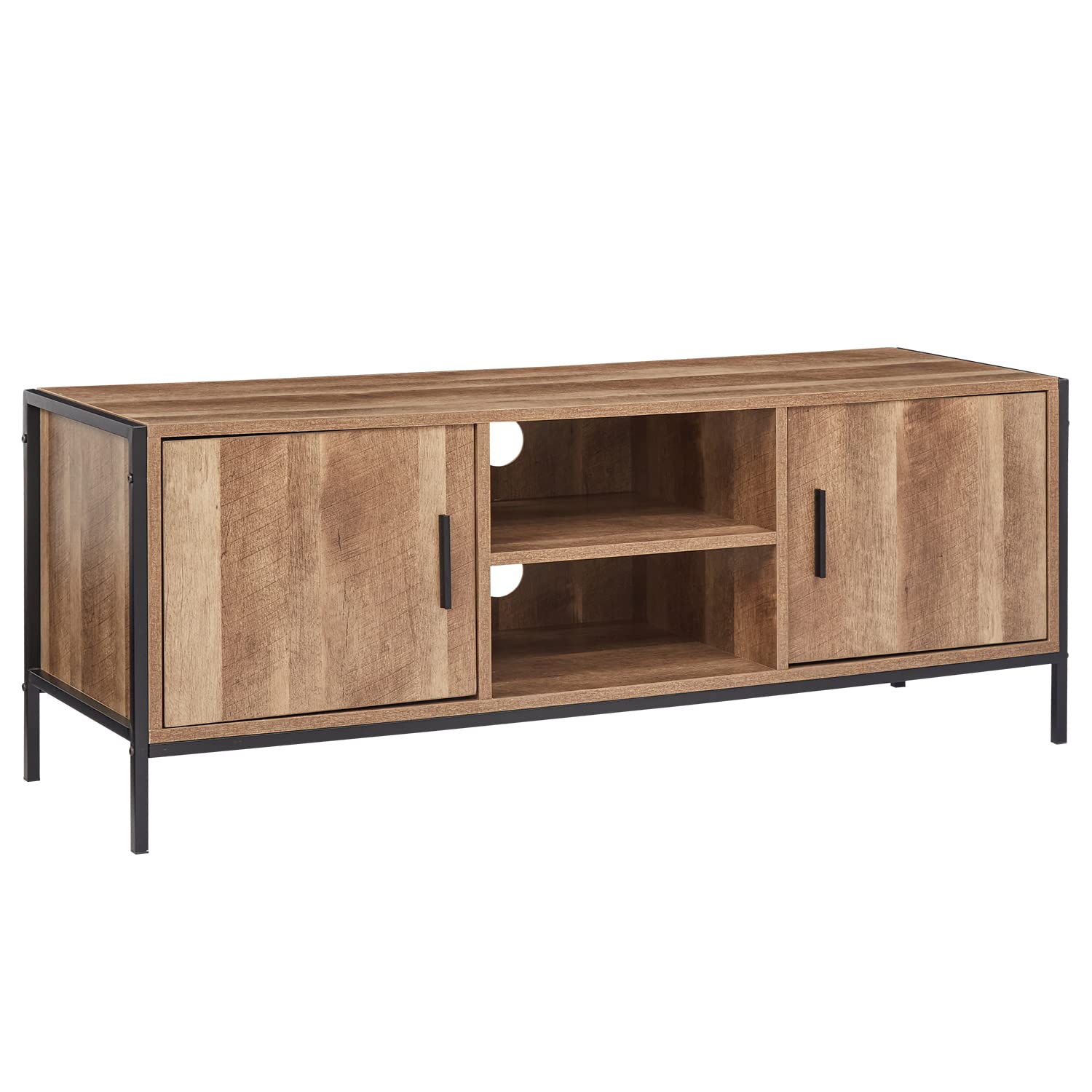 Kinbor Farmhouse TV Stand for 55 Inch TV - Rustic Brown Media Console with Storage, Entertainment Center Cabinet for Living Room | Perfect for Home Theater Setup & Living Room Organization