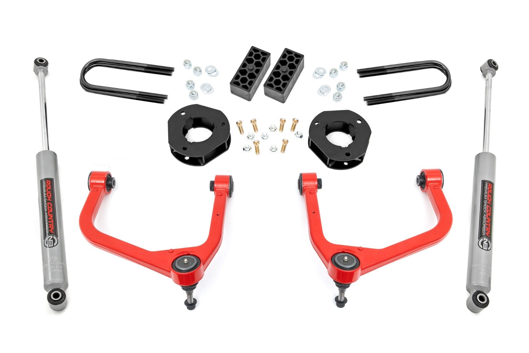3.5 Inch Lift Kit for Chevy Silverado 1500 2WD/4WD (2025) | Heavy Duty Rear Mono Leaf Suspension | 28230RED_A | Off-Road Upgrade & Truck Leveling Kit for Enhanced Performance