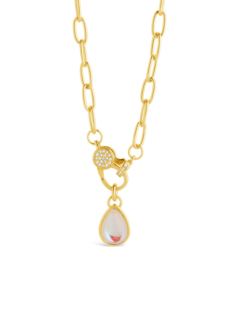 Tay Moonstone Charm & Chain Necklace - Elegant Healing Crystal Jewelry for Women | Perfect for Meditation, Yoga & Spiritual Gifts