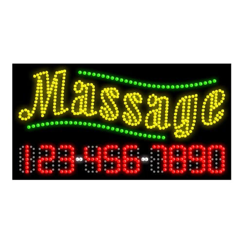 Massage LED Open Sign - Bright Dots for Spa, Salon & Wellness Centers - Perfect for Relaxation & Therapy Sessions