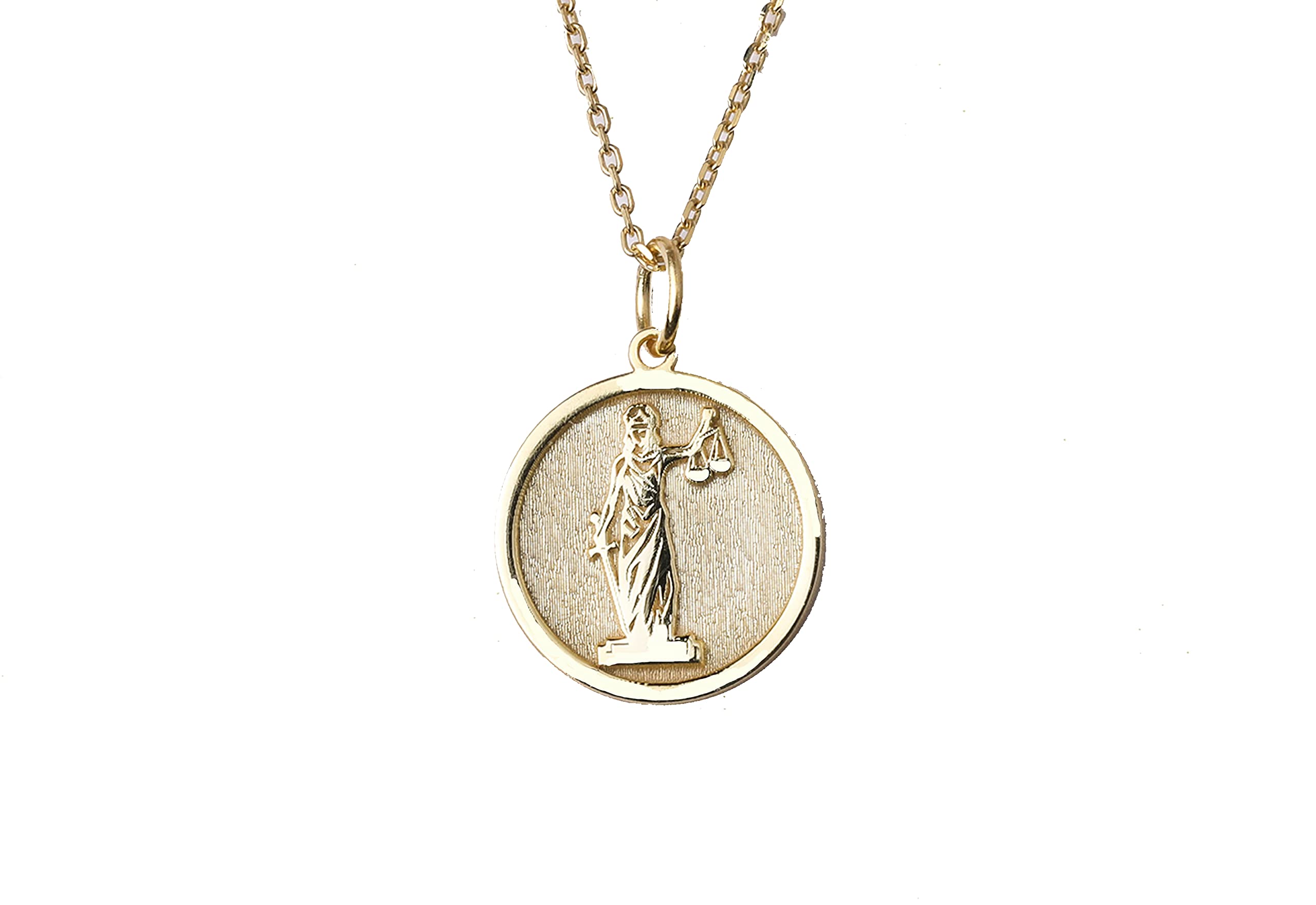 14K Gold Lady Justice Necklace - Personalized Lawyer Pendant for Graduation, Attorney Gift, Legal Jewelry for Women | Perfect for Courtroom Wear, Law School Graduation & Professional Gifts