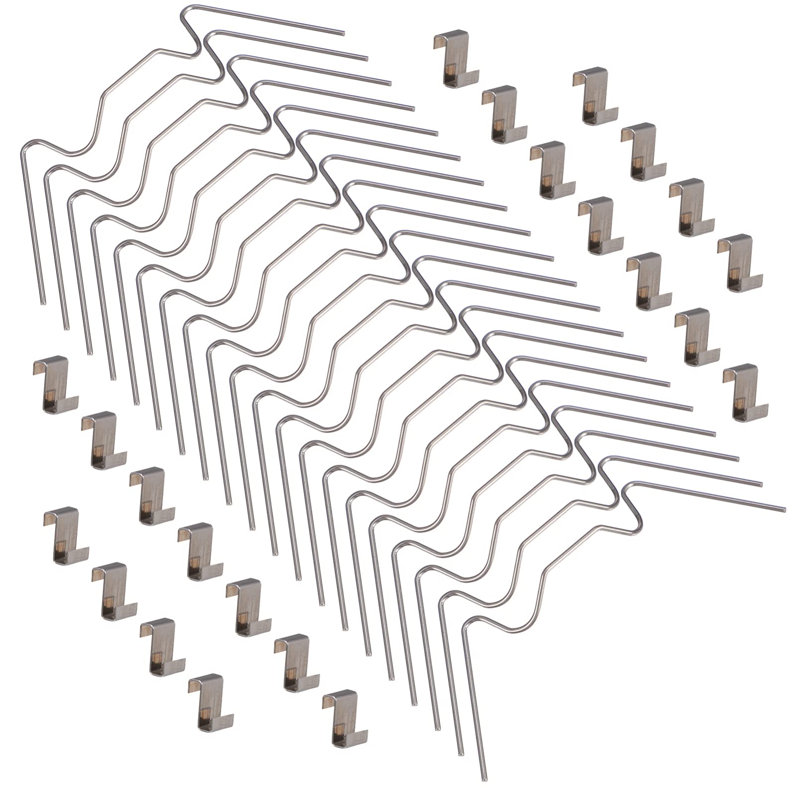 100pcs Stainless Steel Greenhouse Glass Clips - W Type Overlap Clamps for Glass Panes, Secure Greenhouse Glass Fixing Supplies - Perfect for DIY Greenhouse Construction, Garden Sheds & Sunroom Projects