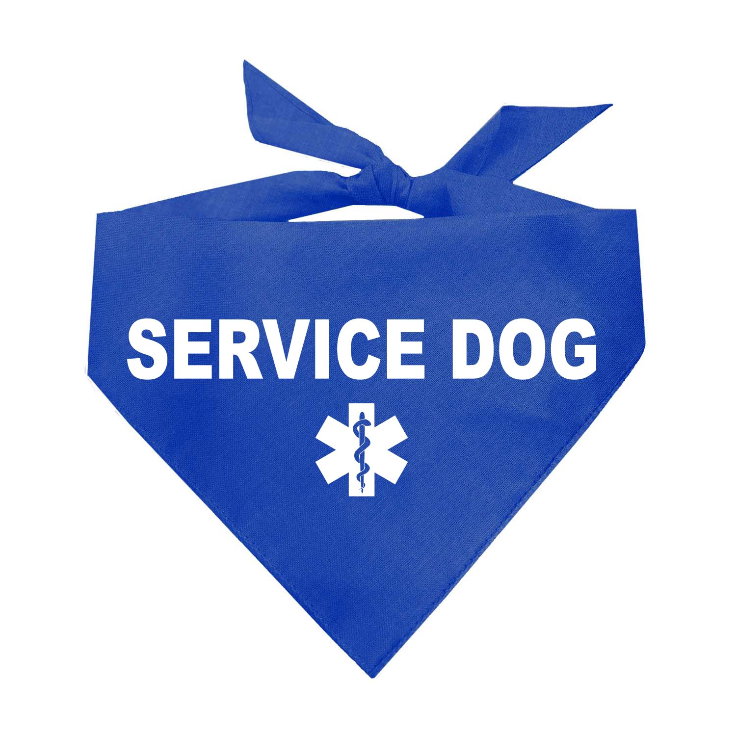 Service Dog Bandana for Small & Large Dogs - Adjustable Royal Blue Dog Scarf with Hook & Loop Closure - Perfect for Therapy, Training, and Outdoor Adventures (One Size Fits Most)