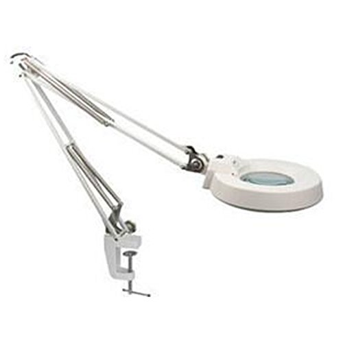 Zinnor 10X Magnifying Glass with LED Light - Adjustable Desk Table Clamp Mount Magnifier for Reading, Crafts, Jewelry Making, Electronics Repair & Hobby Work (Cyan Lens) - Perfect for Detailed Tasks, Sewing, Watch Repair & Model Building