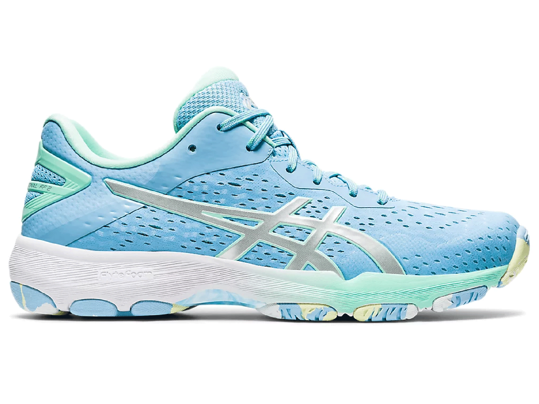 ASICS Women's Netburner Professional FF 2 Volleyball Shoes - Court Blue (1072A036-401) | Indoor Volleyball & Badminton Court Shoes for Women with Enhanced Support & Cushioning