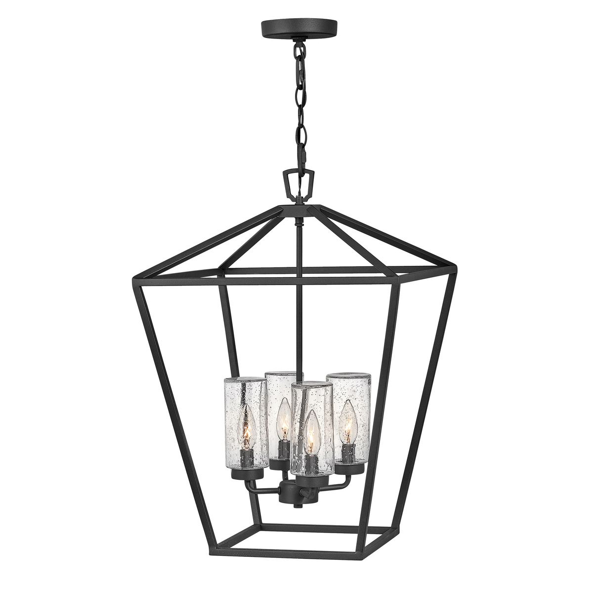 Alford Place 4-Light Outdoor Pendant Light Fixture - Museum Black Finish, IP44 Rated, E14 Socket - Perfect for Patio, Porch, and Garden Lighting