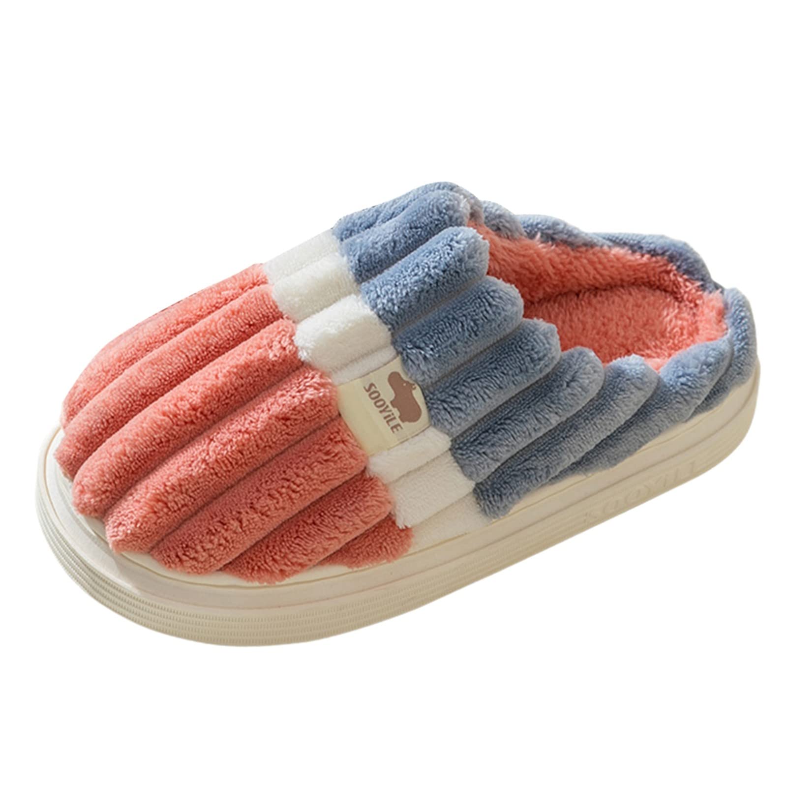 Women's Cozy Memory Foam House Slippers - Indoor/Outdoor Soft Cotton Animal Design Slippers for Home, Lounge & Backyard Comfort