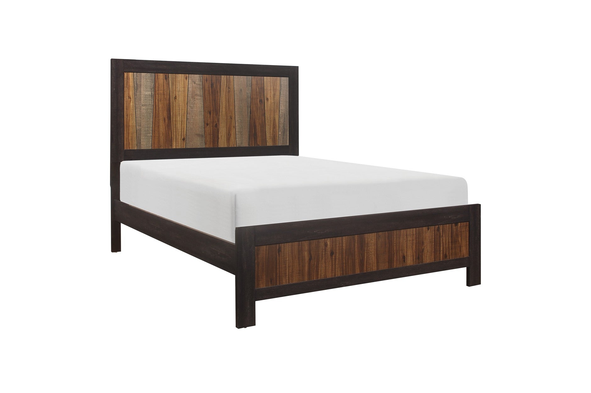 Cooper Bedroom Collection Bed - Queen Size Wooden Frame with Upholstered Headboard, Modern Platform Bed for Master Bedroom, Guest Room & Small Spaces