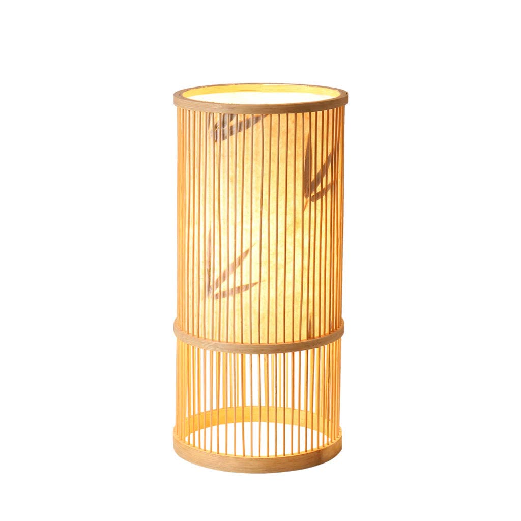 Modern Rattan Floor Lamp - Japanese Style Standing Light with E27 Socket for Living Room, Bedroom & Study - 16x33cm Creative Home Decor Lighting for Cozy Ambiance & Reading Nook