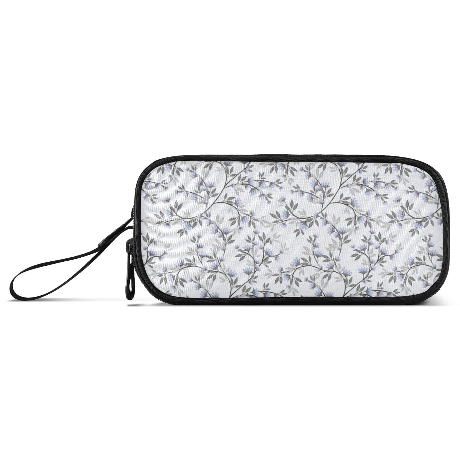 ALAZA Small Flowers on Branch Nylon Pencil Case - Zippered Pen Pouch for School, Office & Travel - Stylish Stationery Organizer for Women & Men (Perfect for College, Work & Daily Commute)