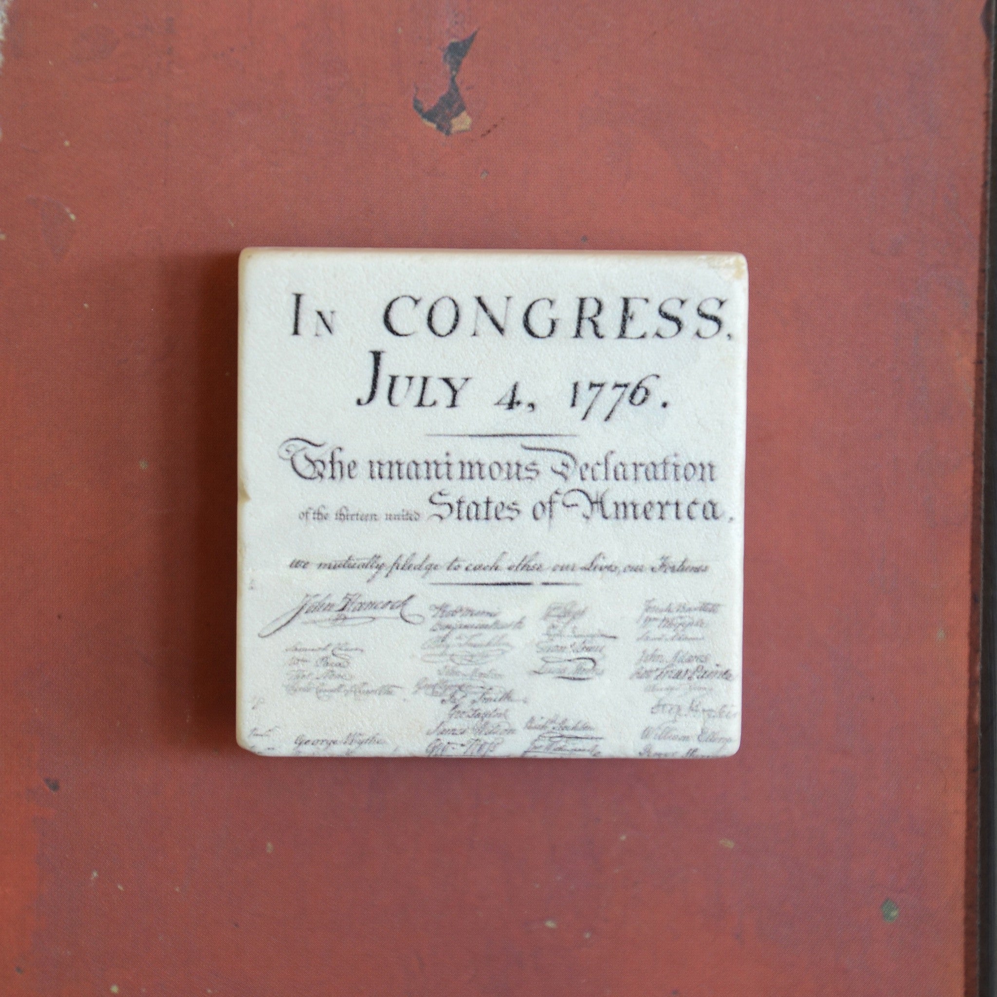 Declaration of Independence Tile Magnet - Patriotic American History Refrigerator Magnet for Home, Office & Gifts | Perfect for 4th of July Decor, US History Enthusiasts & Patriotic Displays