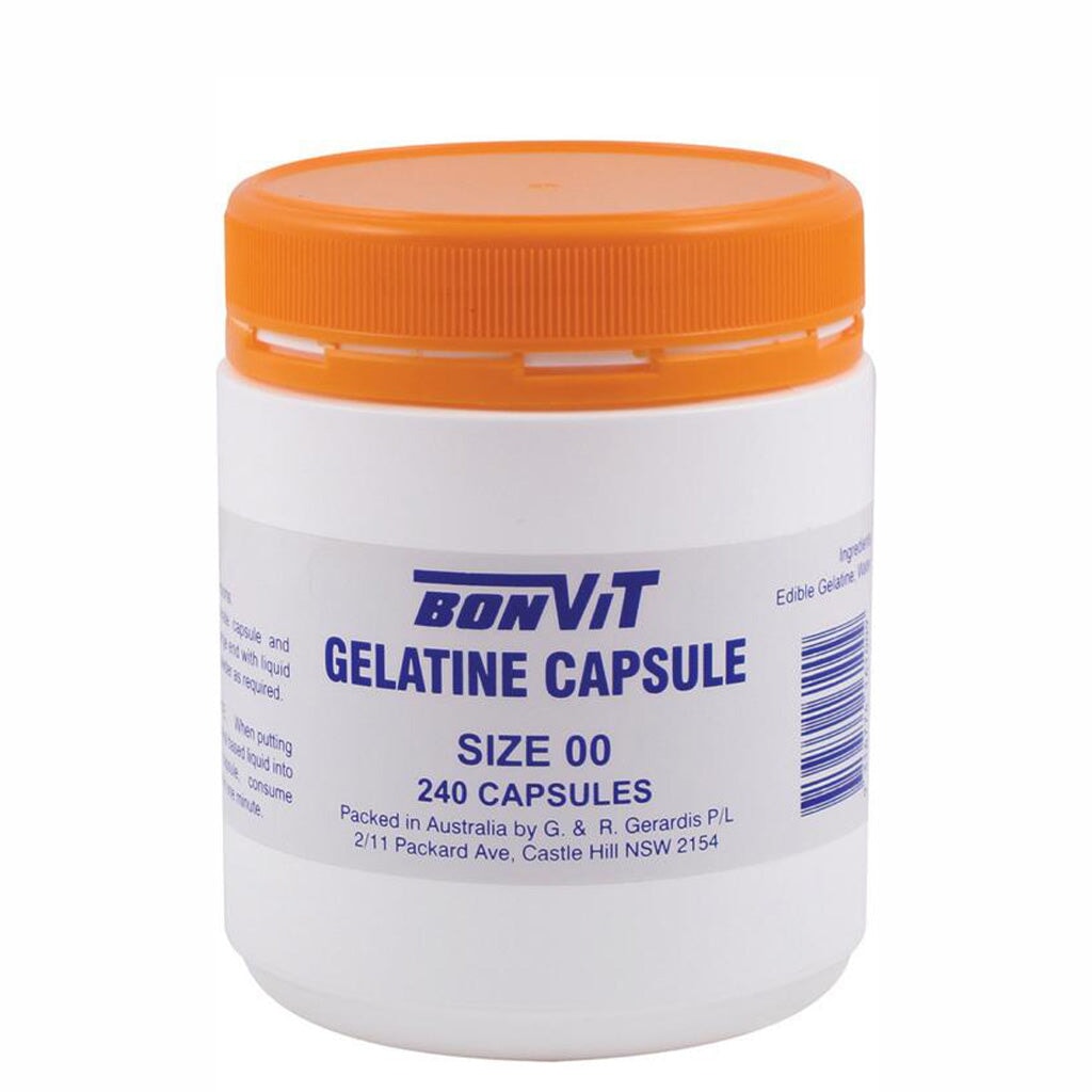 Bonvit Size 00 Empty Gelatin Capsules for DIY Supplements, Herbal Remedies & Vitamin Filling | 100% Pure & Easy to Use
