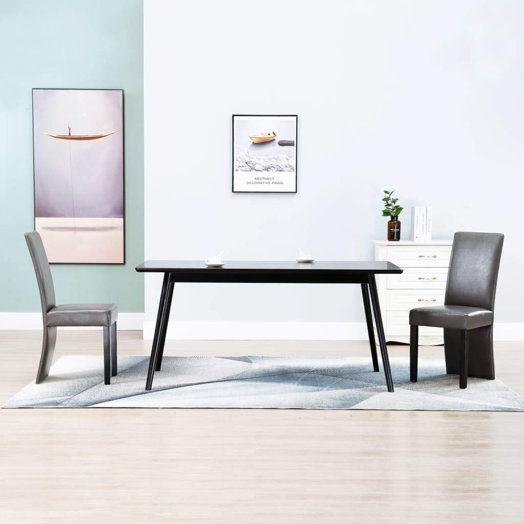 2 Pack Gray Faux Leather Dining Chairs - Modern Kitchen & Dining Room Furniture for Home, Restaurant & Office Use