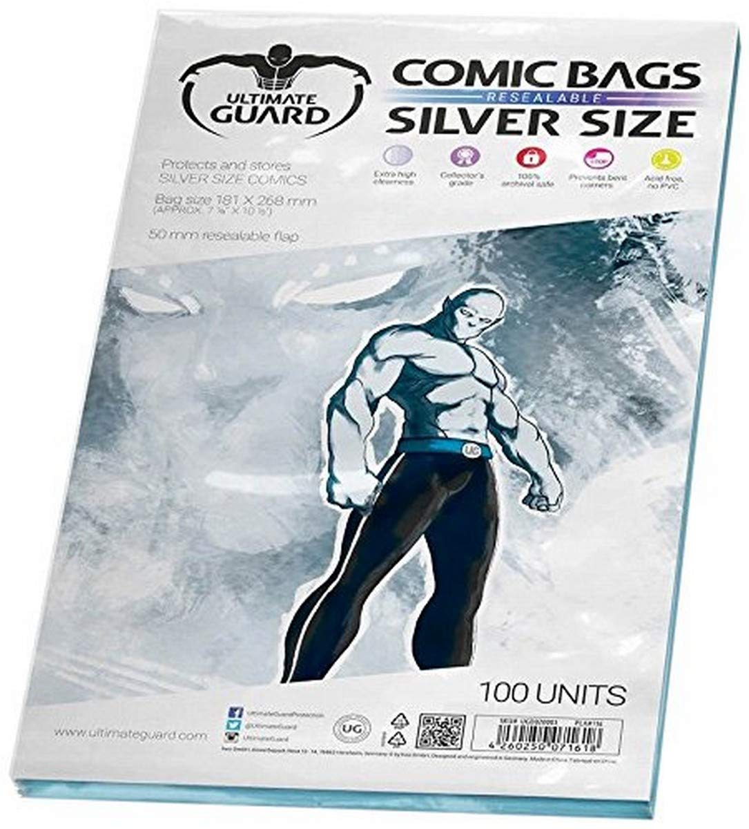 Ultimate Guard Resealable Silver Comic Bags - Acid-Free Protection for Collectible Comics | Perfect for Storage & Display