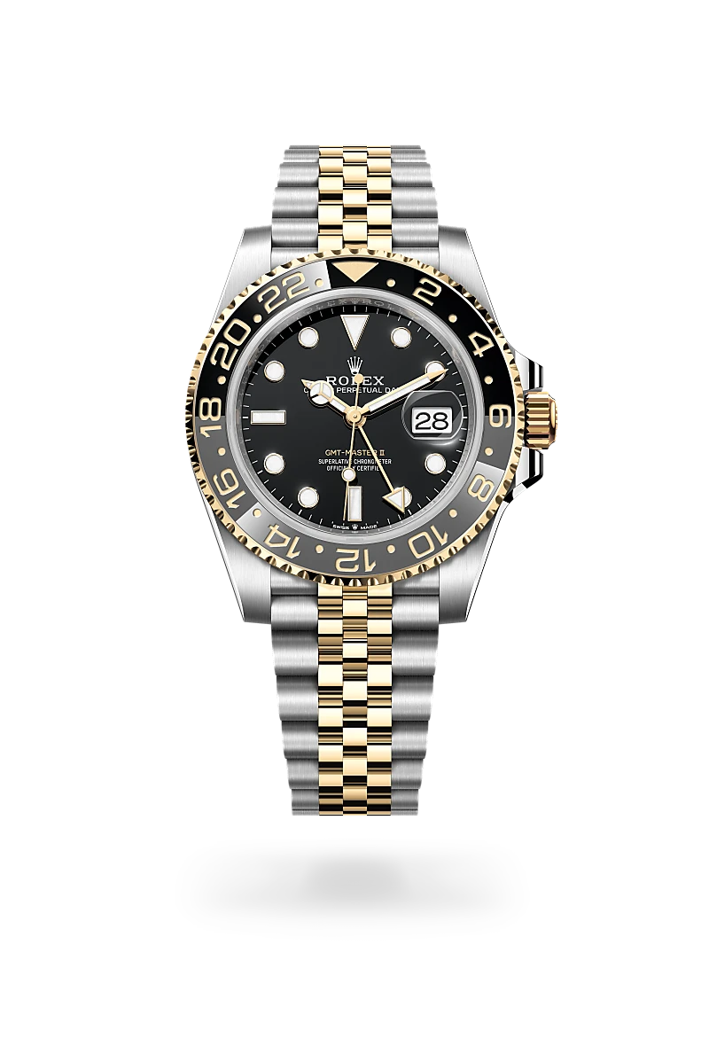 Rolex GMT Master II Watch - Yellow Rolesor Oystersteel & Gold M126713GRNR 0001 | Luxury Men's Timepiece for Travel & Business | Richter & Phillips Jewelers
