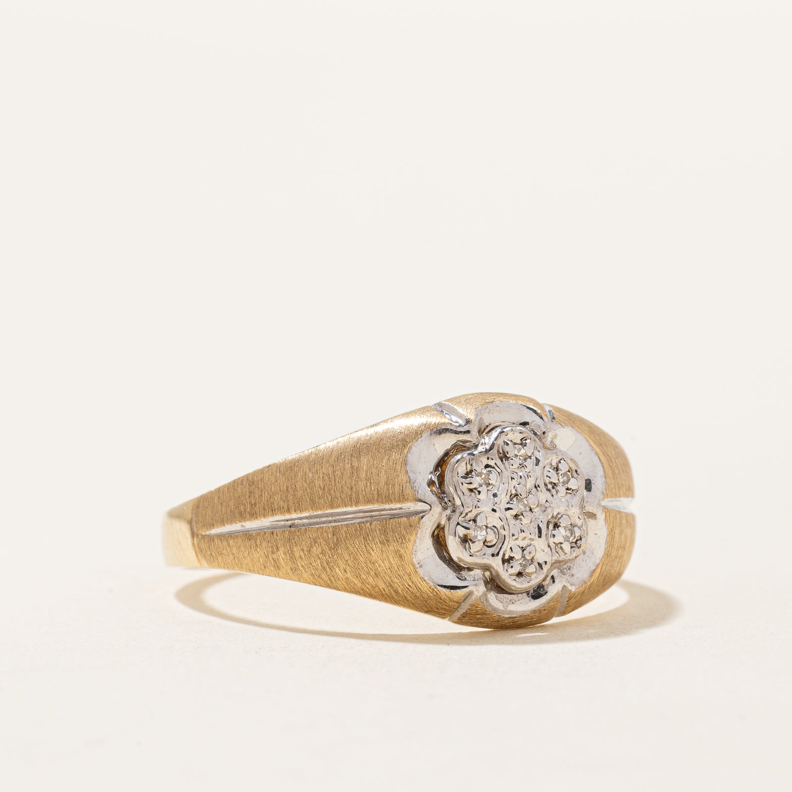 0.03ctw Diamond Flower Ring - Size 9.75 - Elegant Sterling Silver Wedding Band for Women - Perfect for Engagement, Anniversary & Special Occasion Gifts