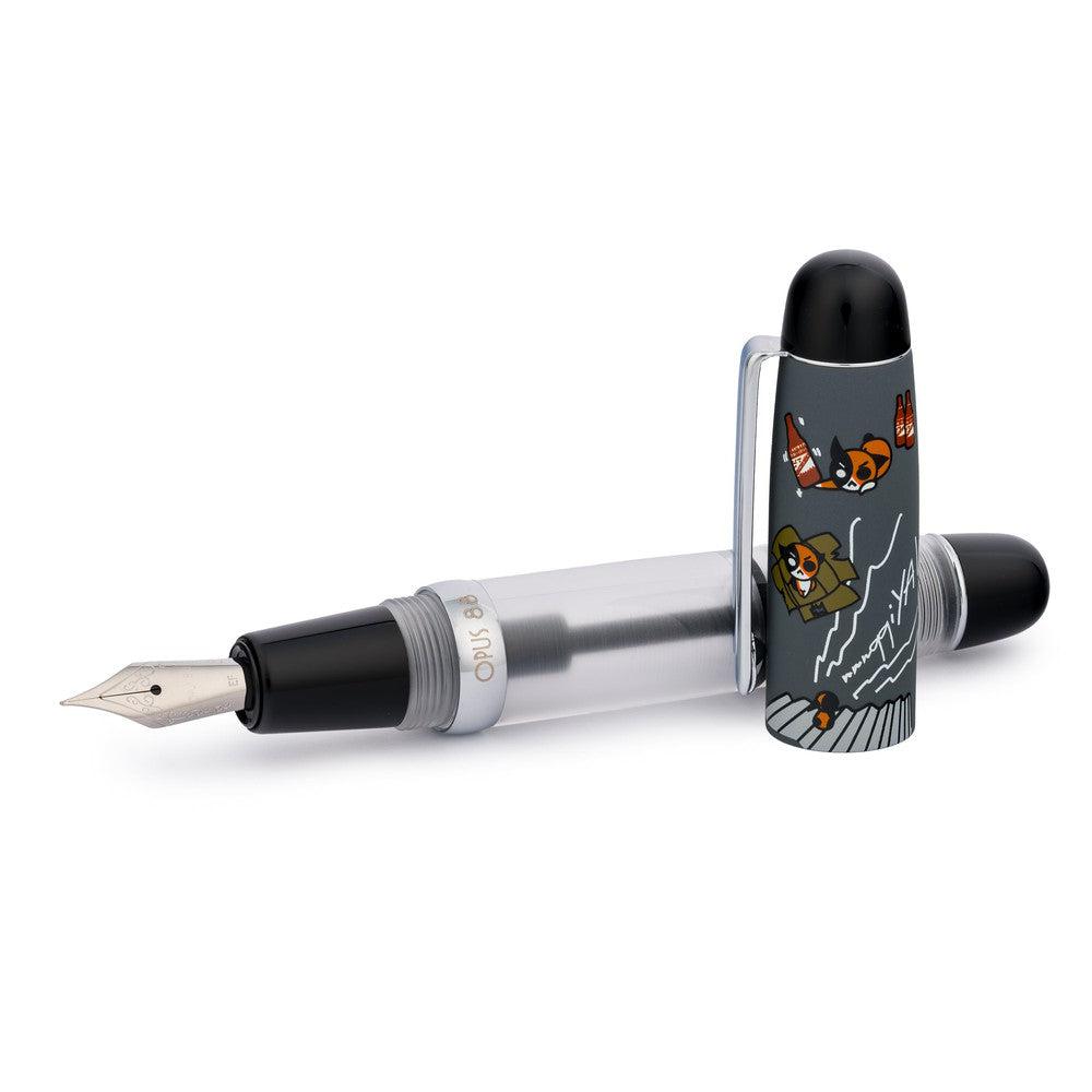 Opus 88 × Twenty Sides Grumpy Ming Ming Fountain Pen - Premium Japanese Eyedropper Fountain Pen with Jowo Nib - Perfect for Calligraphy, Journaling & Gift Giving