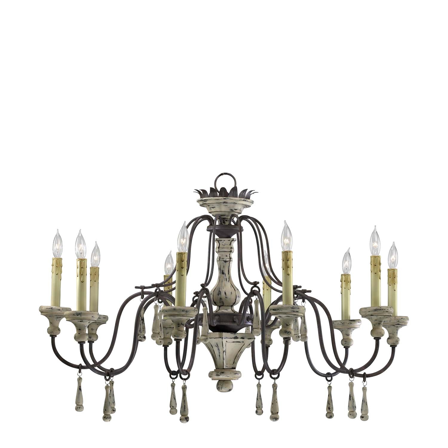 Cyan Design 6513 10 43 Provence Chandelier - 10-Light Carriage House Style Crystal Chandelier for Dining Room, Foyer & Bedroom Lighting