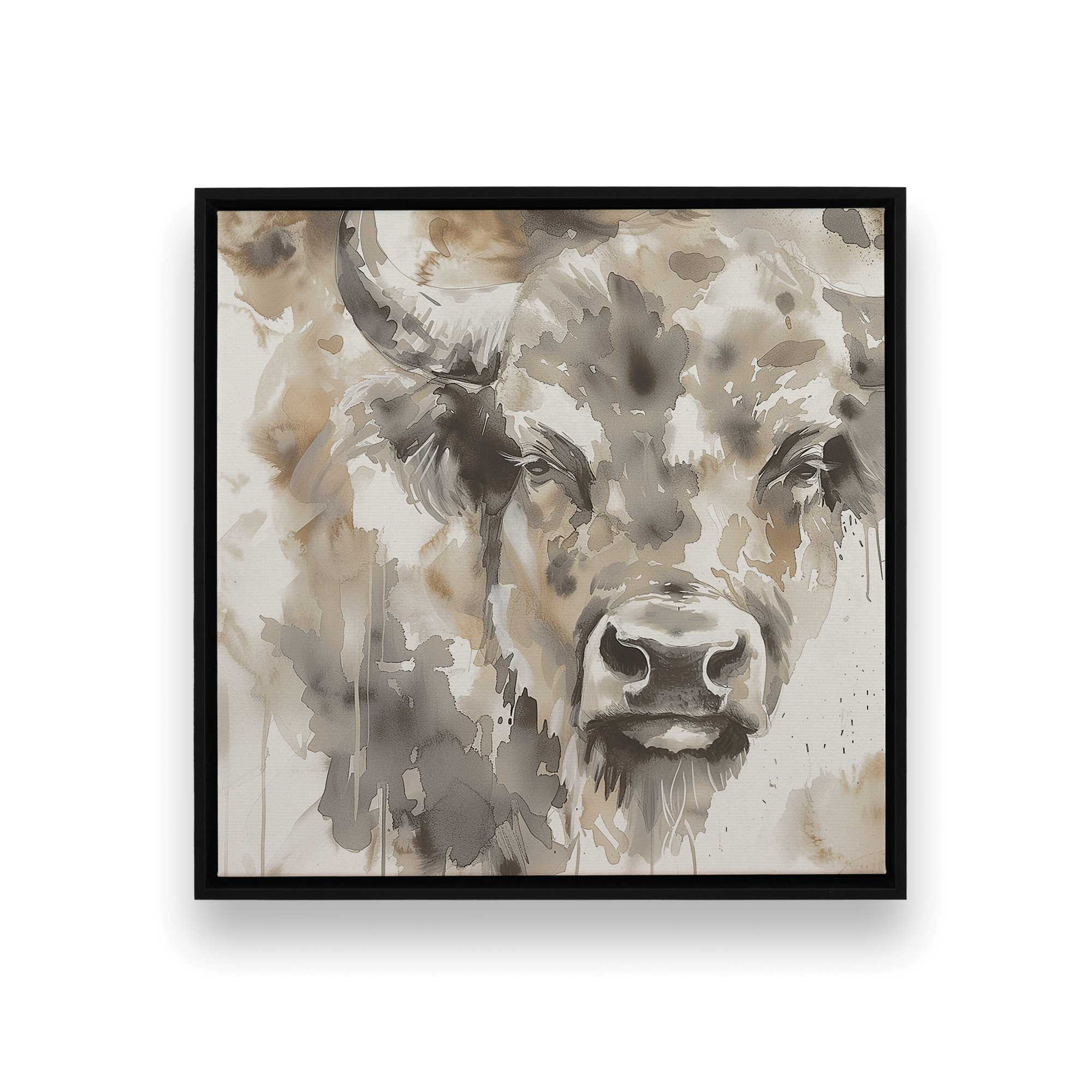 Abstract Buffalo Wall Art - Set of 2 Canvas Prints for Modern Home & Office Decor | Western Theme Living Room & Ranch Style Interior Design