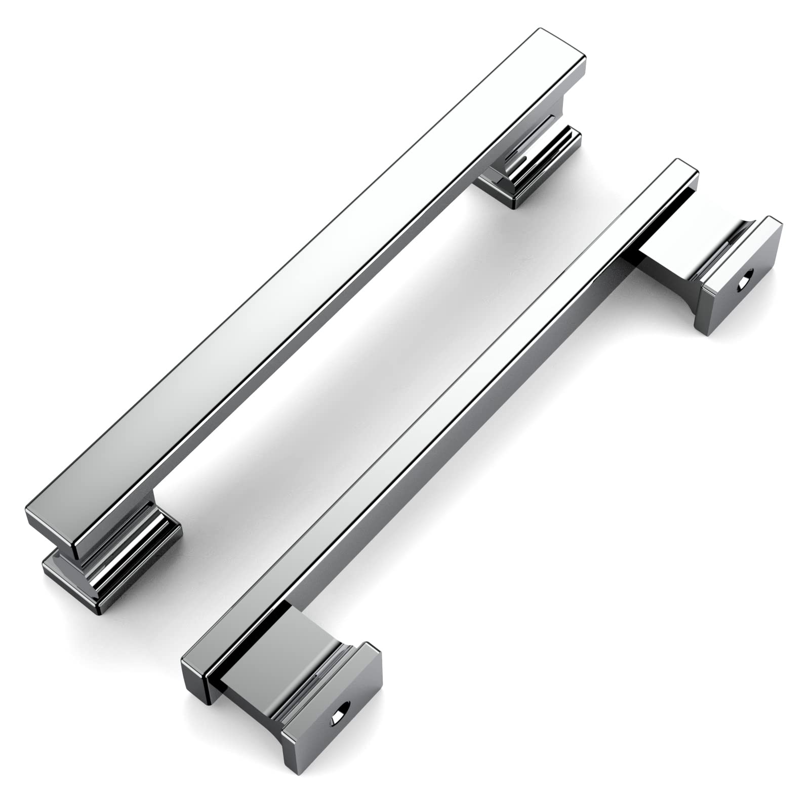10 Pack 5 Inch (128mm) Polished Chrome Cabinet Handles - Modern Kitchen Cabinet Pulls & Drawer Handles for Dresser, Wardrobe, Cupboard | Durable Cabinet Hardware for Home, Office & Commercial Use