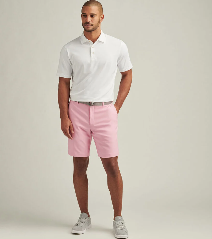 Peter Millar Men's 9 Inch Salem Performance Shorts - Moisture-Wicking Golf & Casual Shorts for Men in Pink Vale | Perfect for Golf, Tennis & Summer Activities