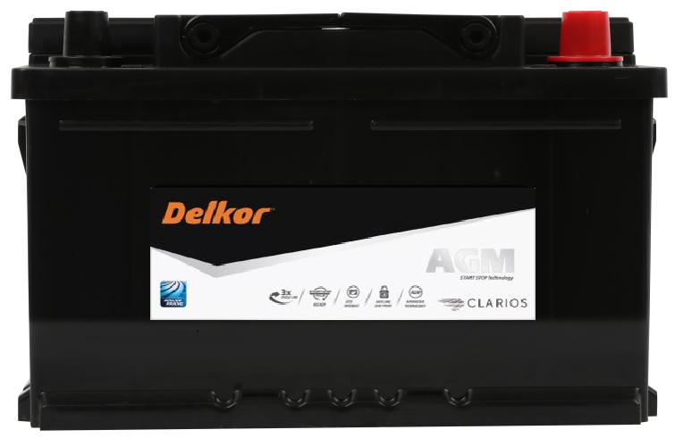 Delkor DIN66AGM LN3 AGM Battery - Replacement for Varta E39 - Compatible with European Luxury Cars, Marine & RV Applications