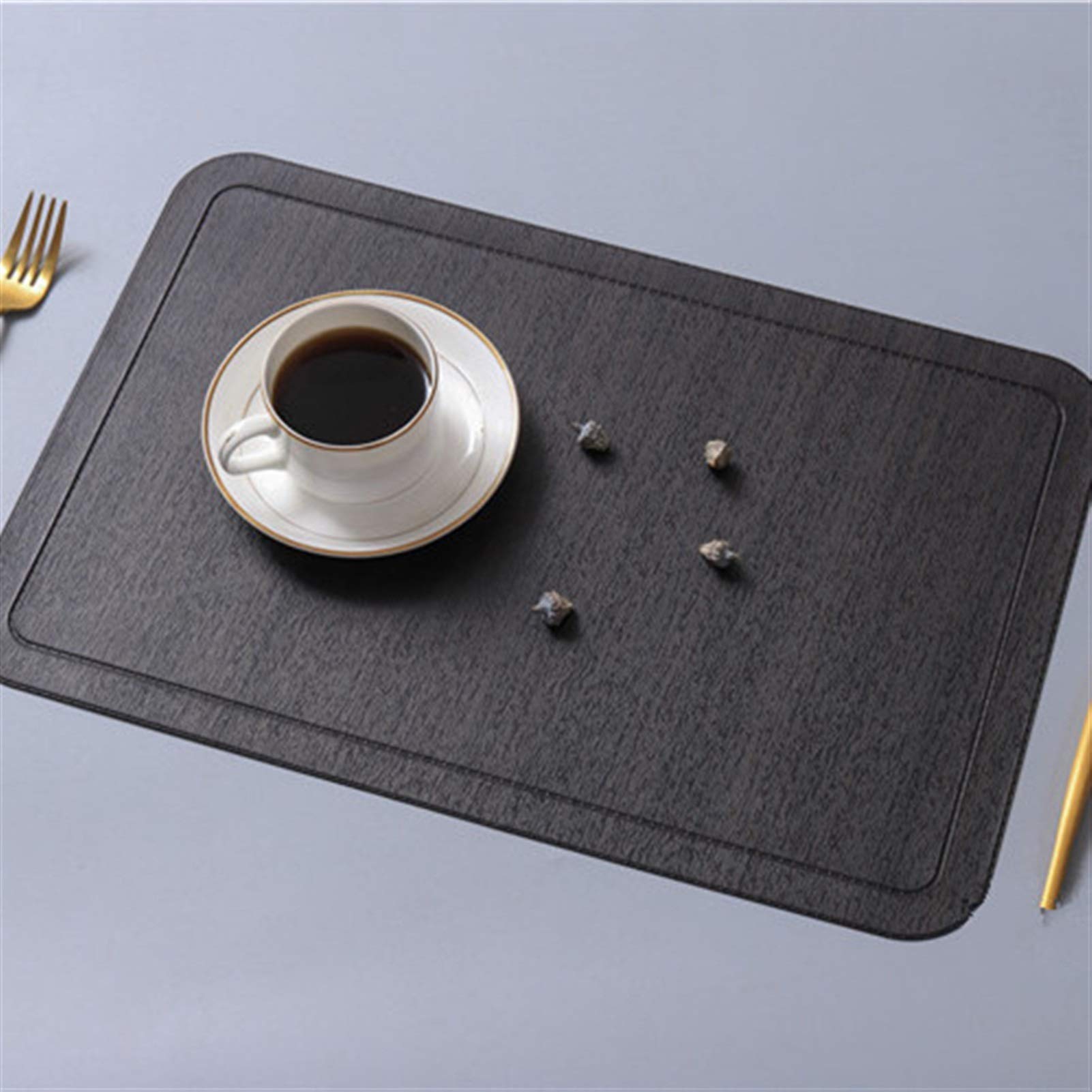 YAOLUU Anti-Slip Heat-Resistant Table Placemats - Decorative Farmhouse Style Table Mats for Dining, Kitchen & Home Decor - Perfect for Dinner Parties, Daily Use & Holiday Gatherings (Black)