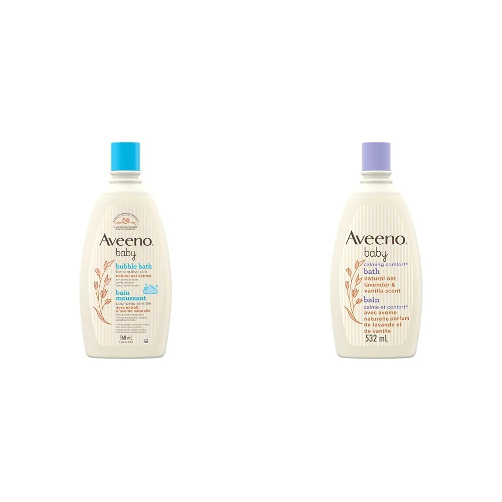 Aveeno Baby Bubble Bath & Body Wash - Hypoallergenic 568ml for Sensitive Skin - Calming Baby Bath Time
