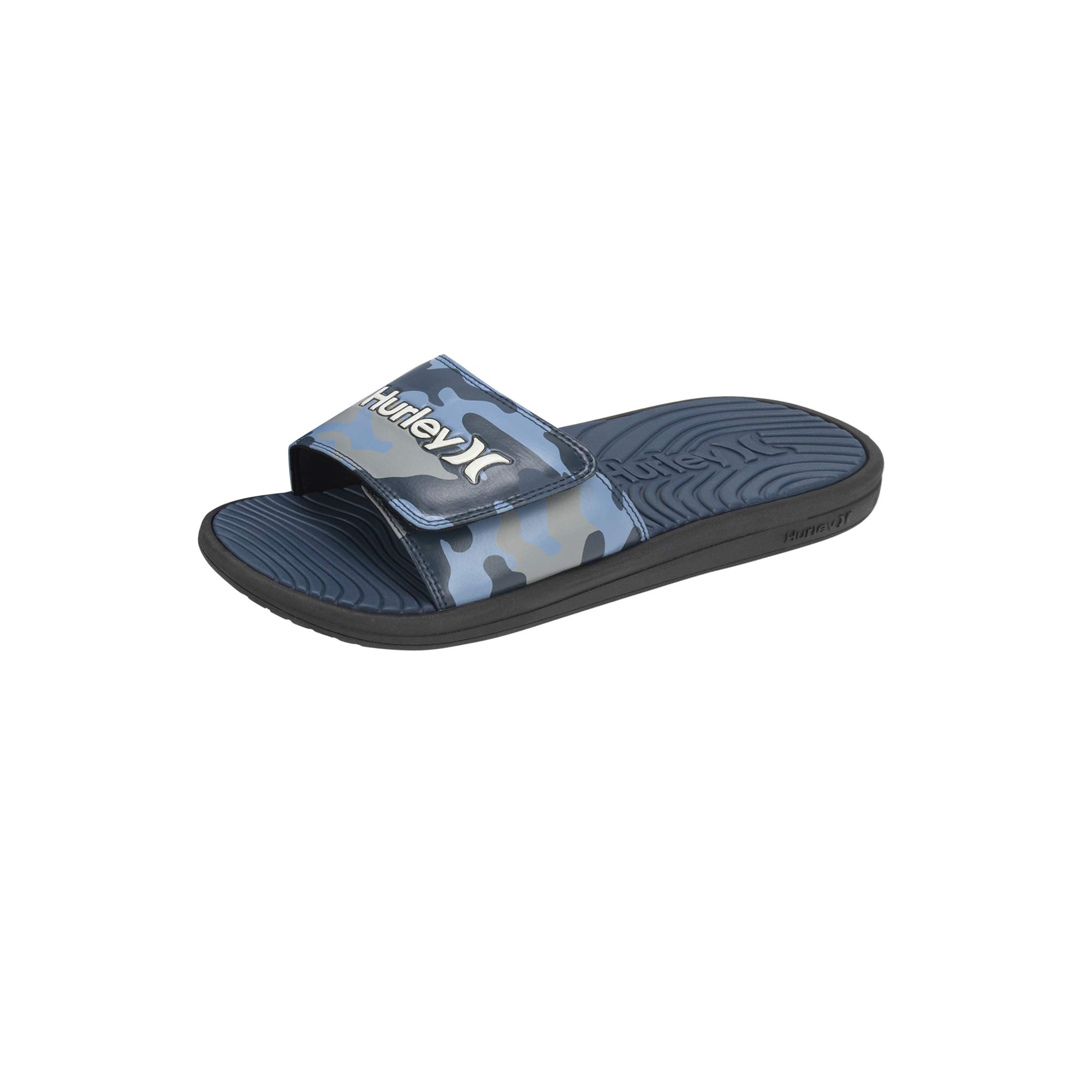 Hurley Men's One and Only Camo Velcro Slide Sandals - Comfortable Beach & Pool Slides for Summer, Outdoor Water Sports, and Casual Wear