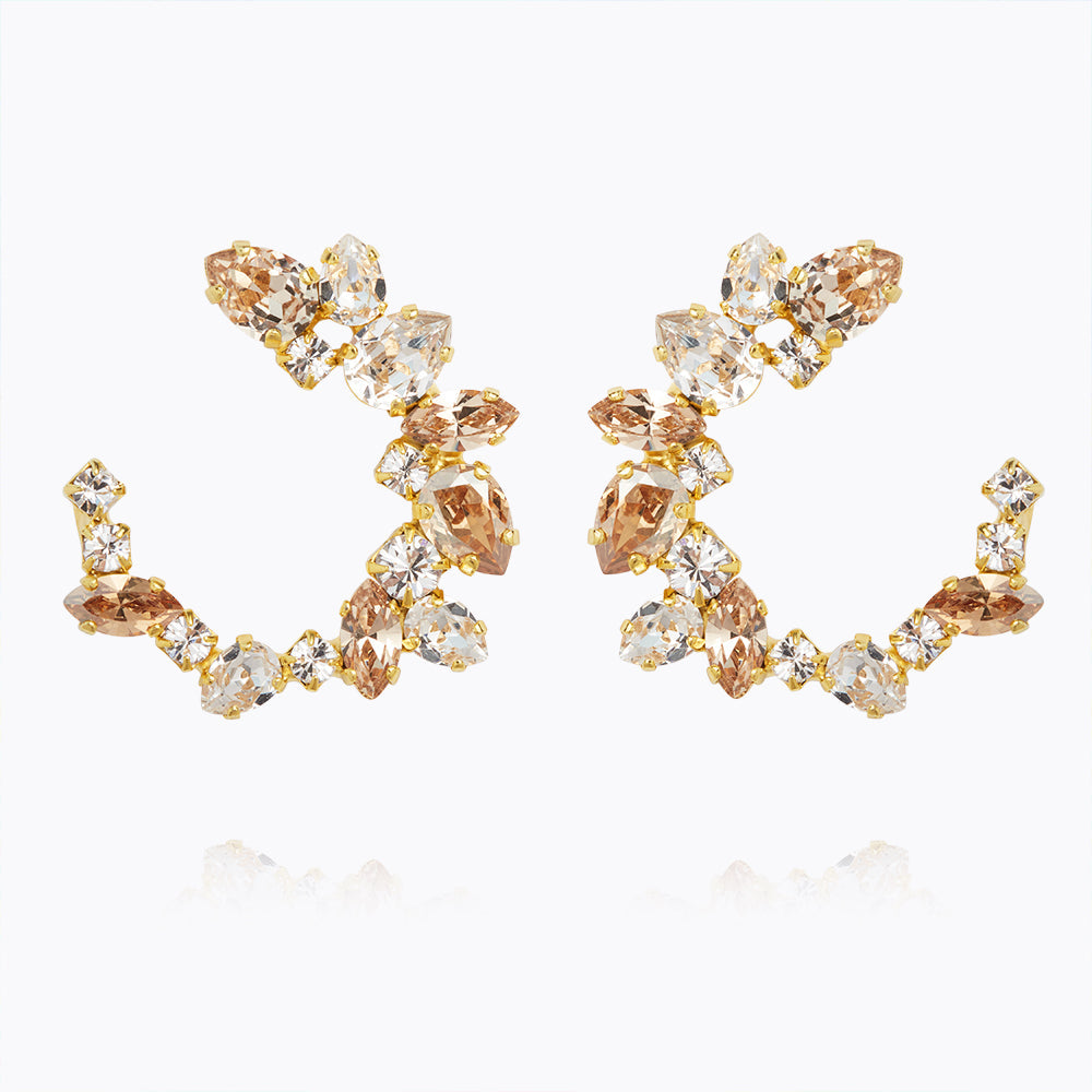 Calliope Gold Earrings for Women - Elegant Dangle Hoop Earrings for Party, Wedding & Everyday Wear