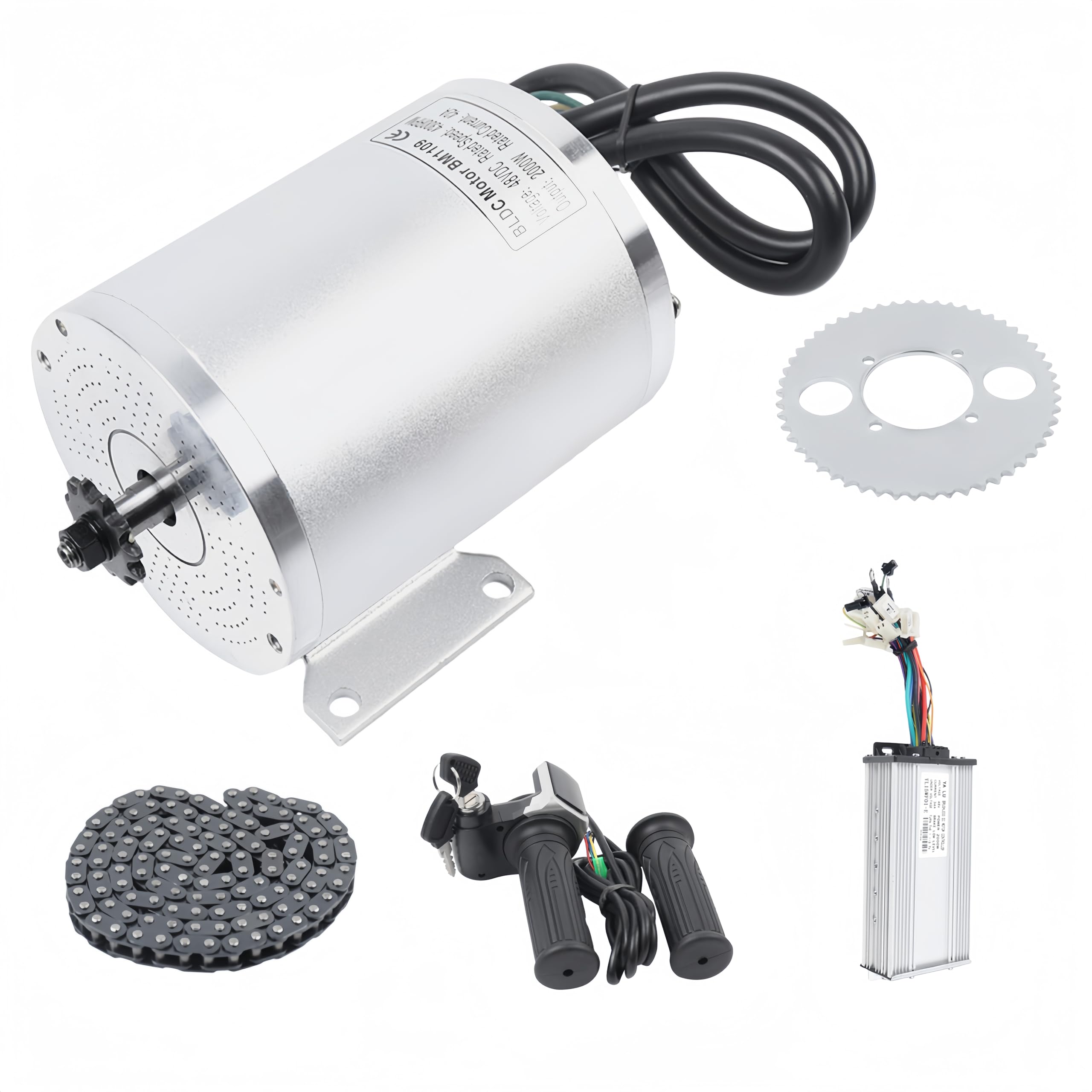 48V 2000W Brushless Electric Motor Kit for Scooters & Bicycles - 3 Speed LCD Throttle Controller - High Performance E-Bike Conversion Kit for Adults - Perfect for Commuting, Off-Roading & DIY Electric Vehicles