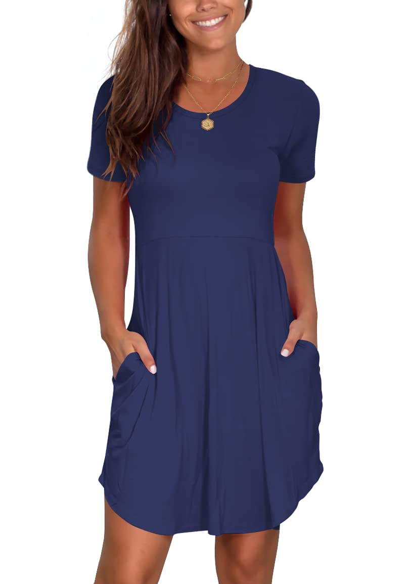Nova In Sky Women's 2025 Casual Summer Dress - Short Sleeve Loose Fit Sundress with Pockets for Beach, Vacation & Everyday Wear