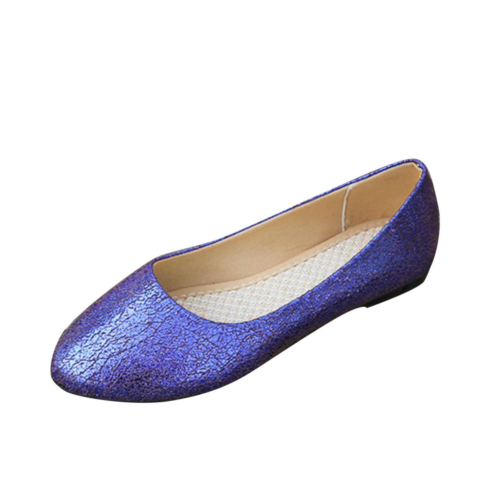 Women's Casual Dressy Leopard Print Flat Shoes - Comfortable Retro Style Water Shoes for Women (Blue, Size 8.5) | Perfect for Work, Travel & Everyday Wear